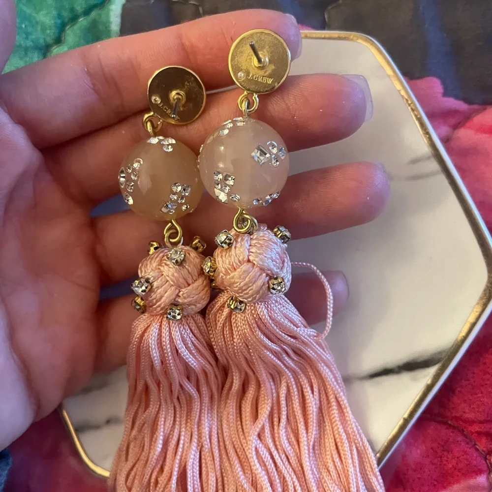 ✨SOLD✨ J Crew Pink Tassle Earrings - Picture 4 of 6